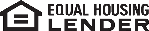 A black and white graphic showing a house with an equals sign inside, next to the words "Equal Housing Lender.